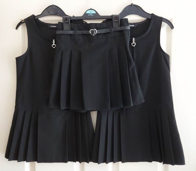 George Girls Black Teflon Coated School Uniform - Age 3-4 Years