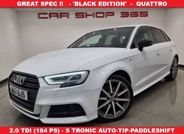 2017 AUDI A3 2.0 TDI BLACK EDITION SPORTBACK 5DR S TRONIC AUTO QUATTRO 184 PS