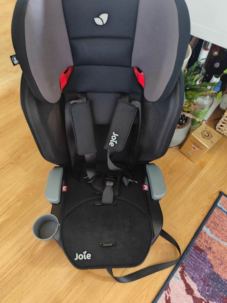 Joie Elevate Group 1/2/3 Deluxe High Back Booster Car Seat - Two Tone Black (9 Months -12 Years)