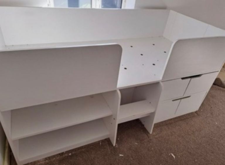 Free Kids mid sleeper single bed cabin NEXT white