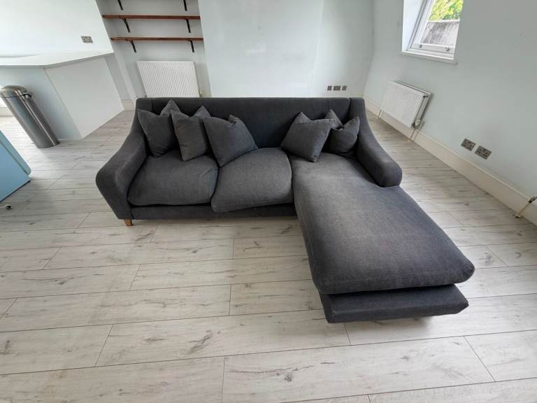 FREE – Large Right-Hand Oscar Chaise Sofa - Twilight Textured Cotton (Originally £1,900)