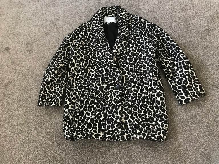 Leopard Print Coat - Size 12
