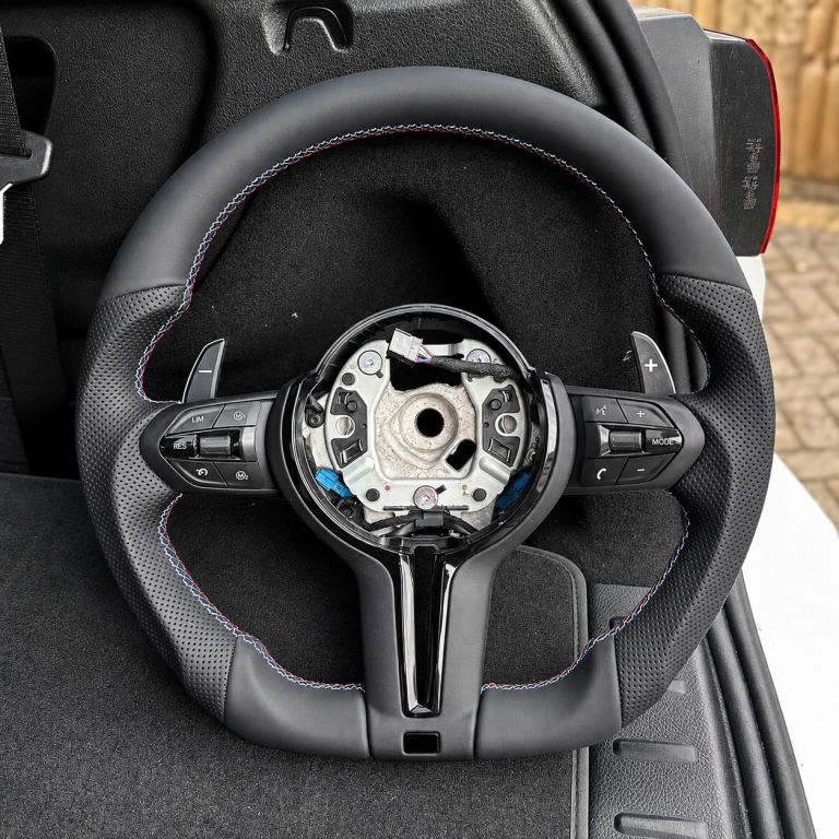 BMW Custom Perforated Leather Flat Bottom Steering Wheel F20 F21 F22 F30 F32 F36 F80 M3 M4