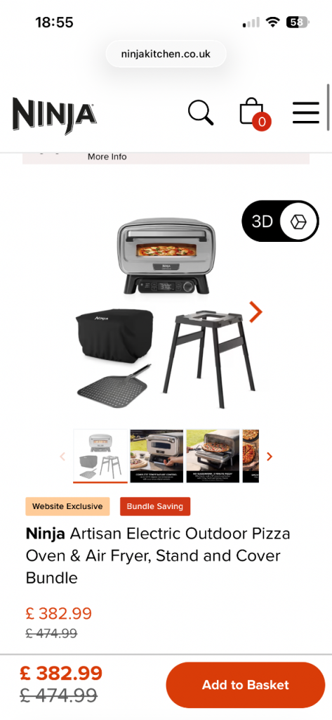 🔥Ninja Artisan Electric Outdoor Pizza Oven & Air Fryer, Stand (double side tables) and Cover Bundle
