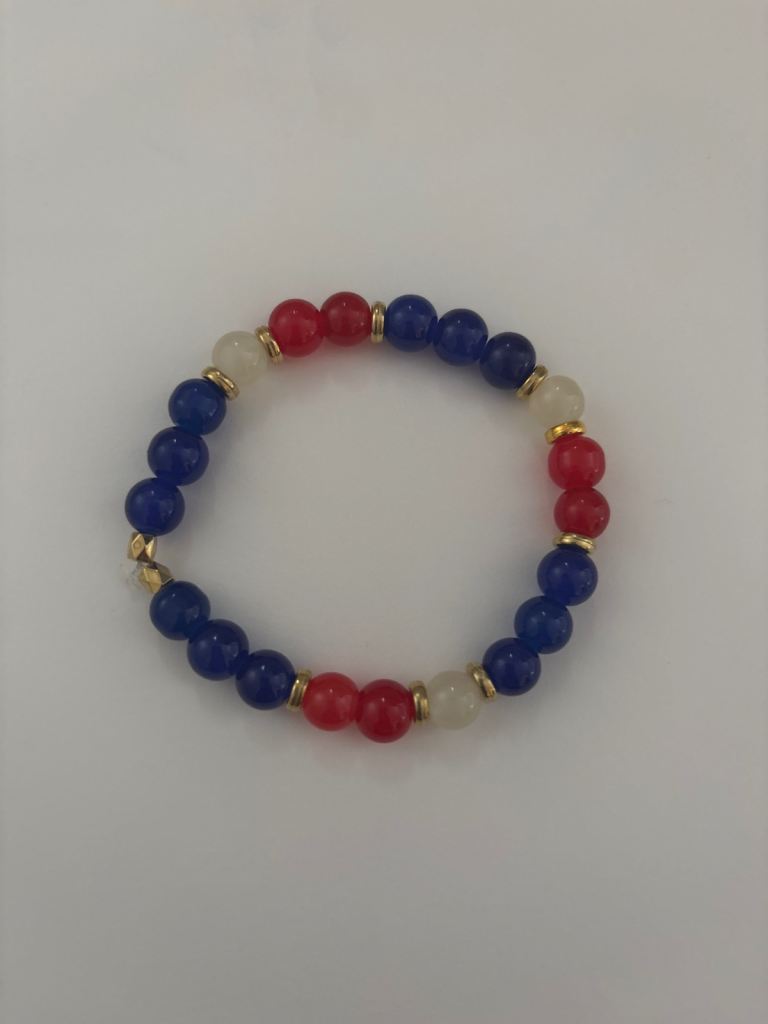Make glass bead bracelet  💙♥️🤍£3