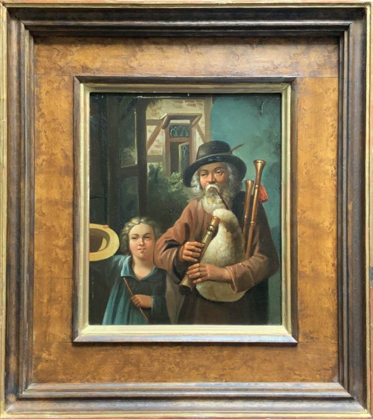 Antique Dutch Oil Painting Musician in the Manner of David Teniers (1610-1690)