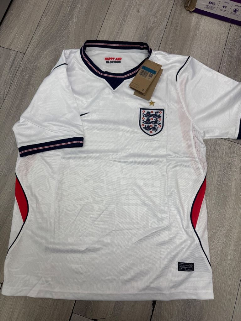 New England Football Shirt – White, Tagged Size M