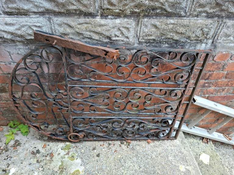 Old Wrought Iron Gate Section – Rustic, extremely heavy