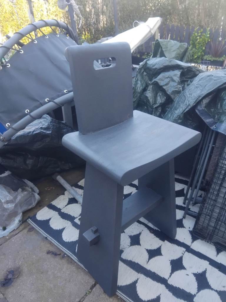 Unique solid wood garden stool 