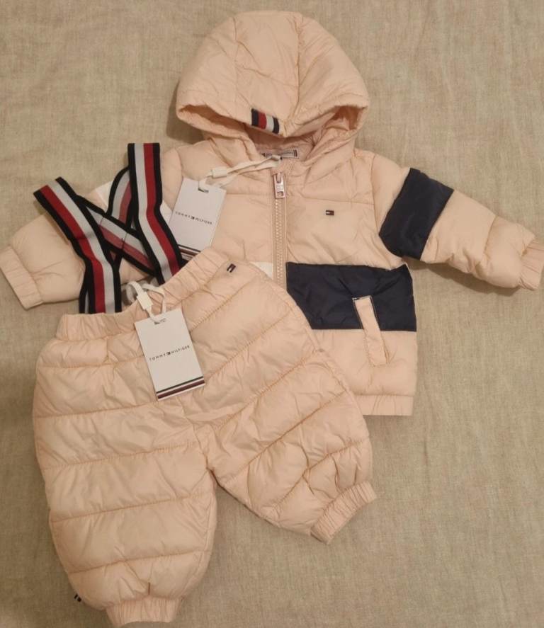 Tommy Hilfiger Winter Jacket Coat Ski Suit Snowsuit Baby Girl 2 Piece Set All in One Size 62