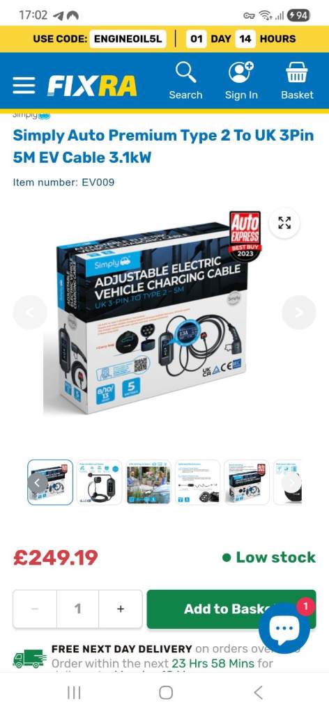 Brand New EV charging cable