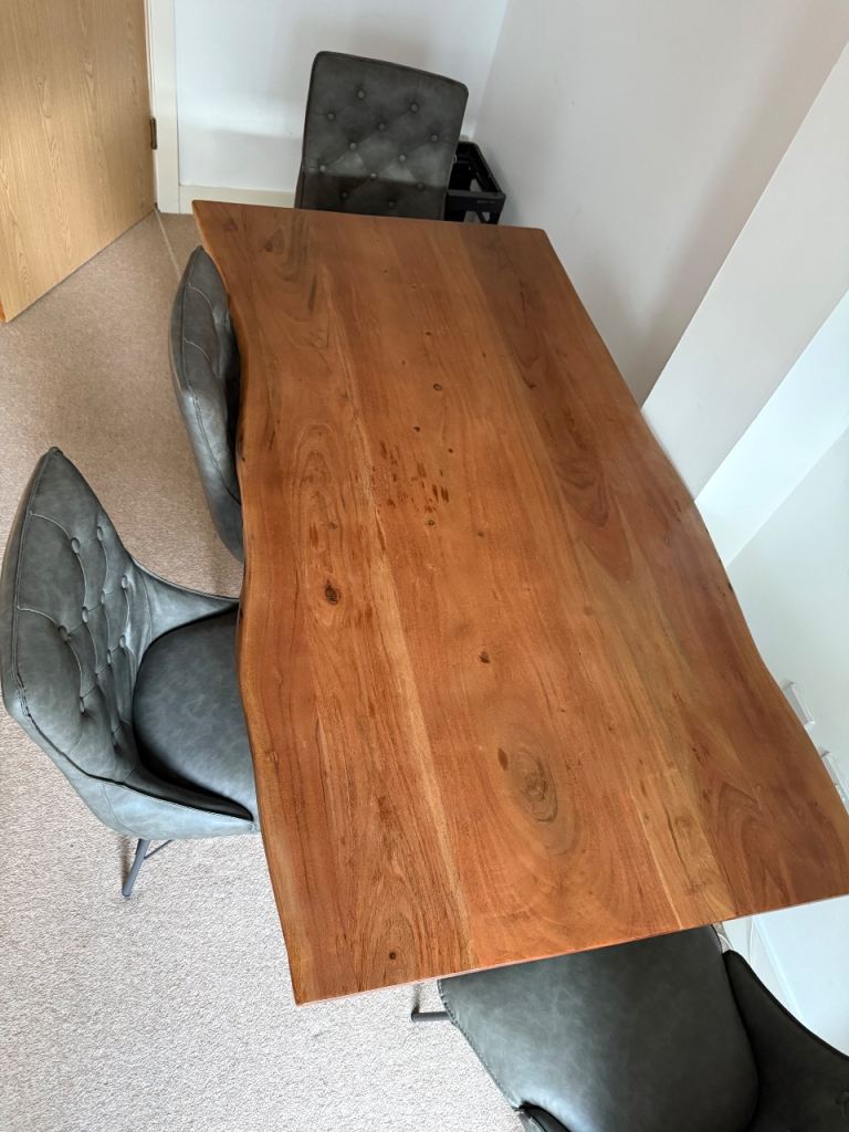 image for Dinning table with 4 swivel chairs