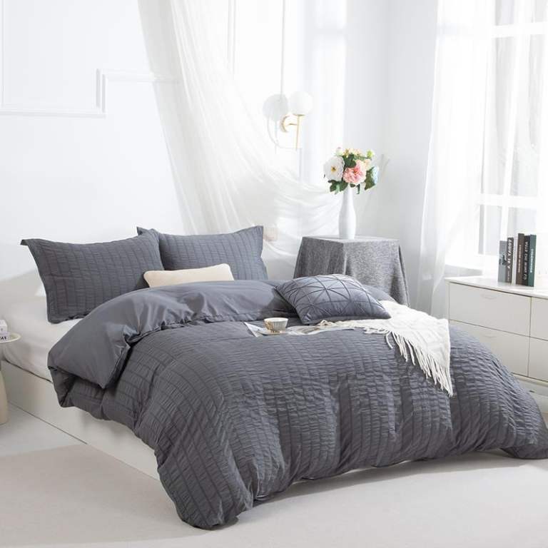 Seersucker Duvet Cover Set Smooth Silky