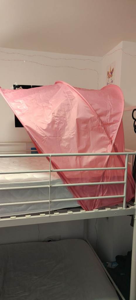 IKEA bed tent pink