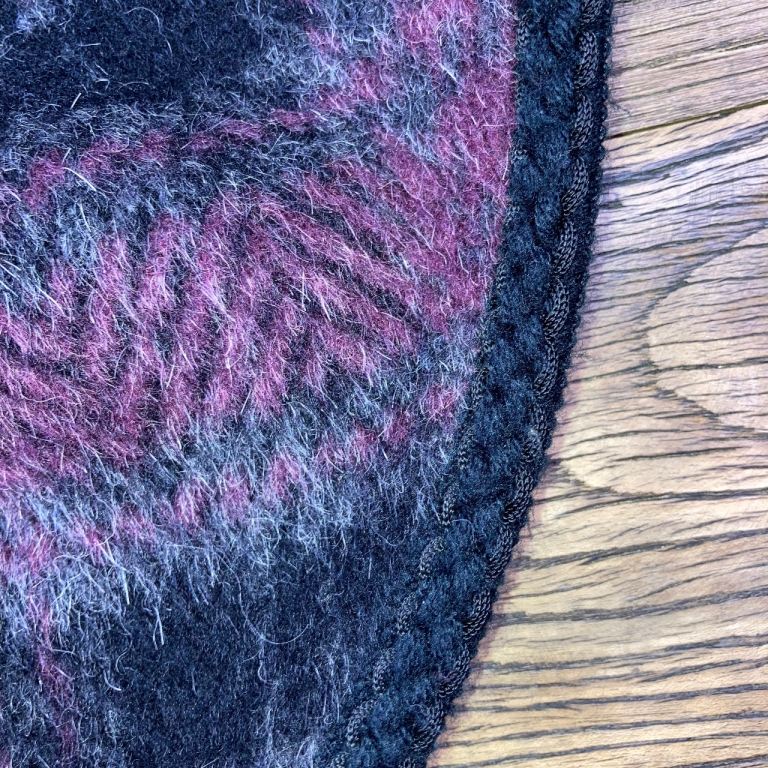 Tartan Blanket Cape Coat Wool Look Anchor Buttons One Size