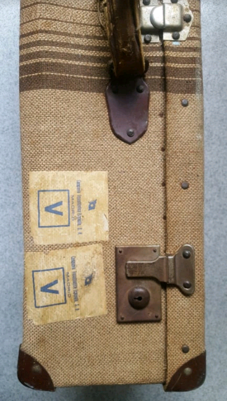 ORIGINAL AUTHENTIC VINTAGE & CLASSIC RETRO 1950s/60s Travel Canvas FLIGHT SUITCASE