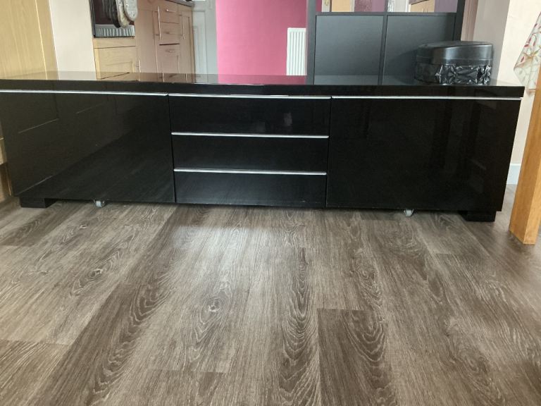 TV Bench Besta Burs Ikea High Gloss Black