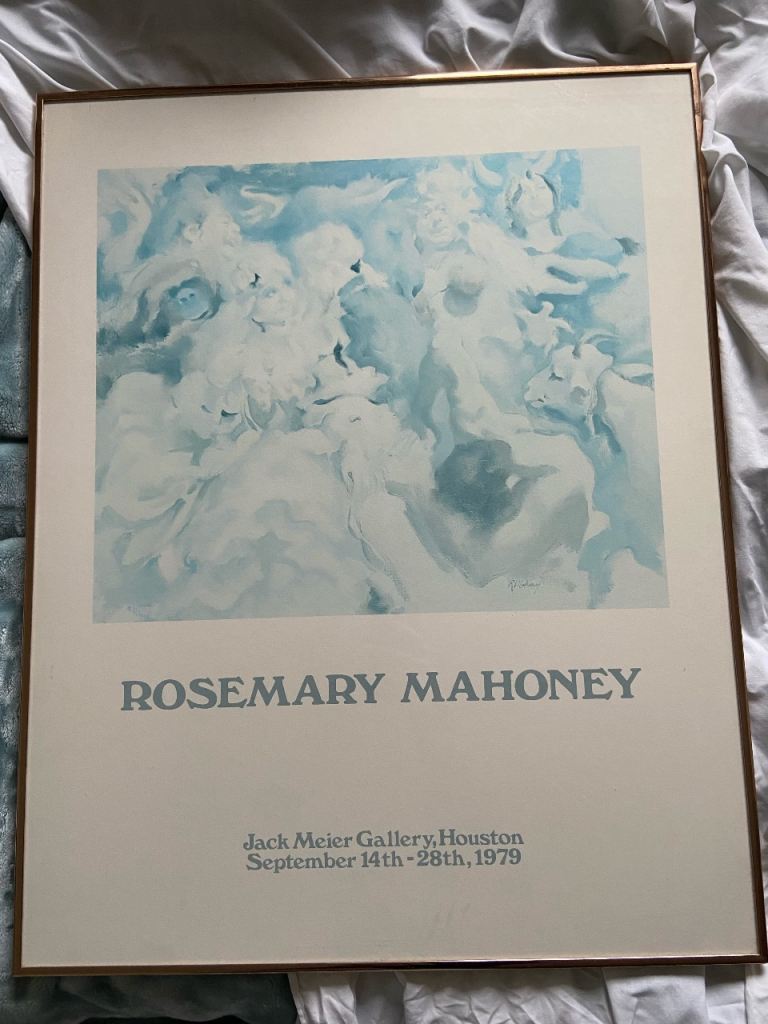 vintage exhibition poster for an American artist named Rosemary Mahoney