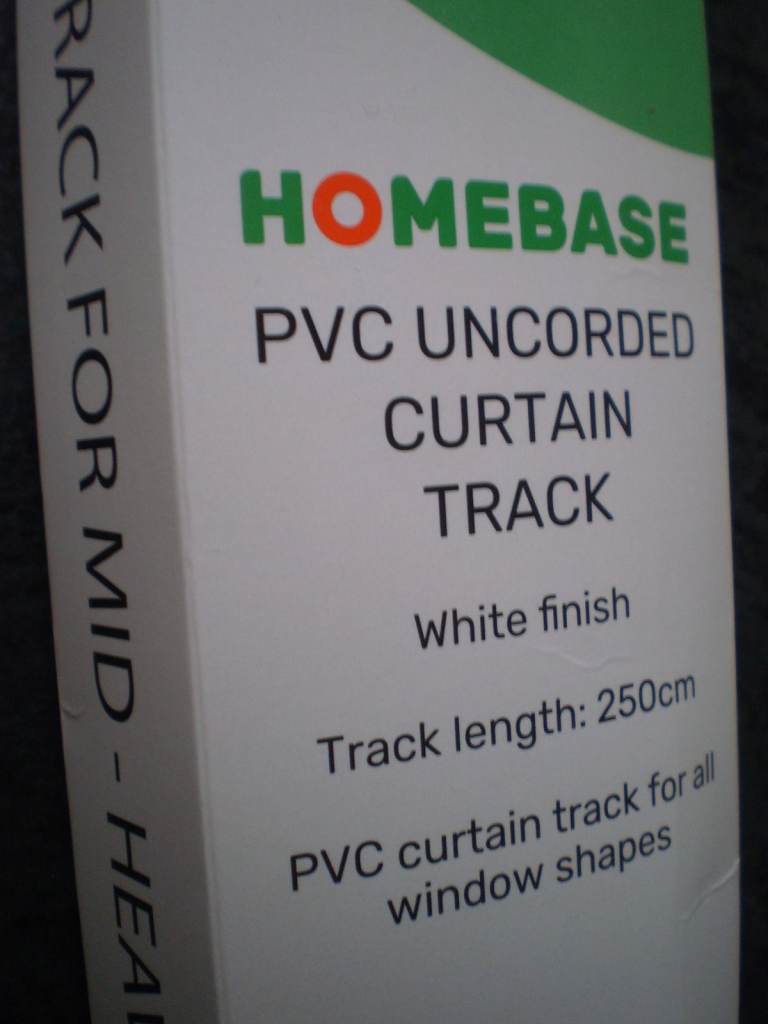 NEW PVC Uncorded Curtain Track 250 cms. White finish Heavy weight curtains