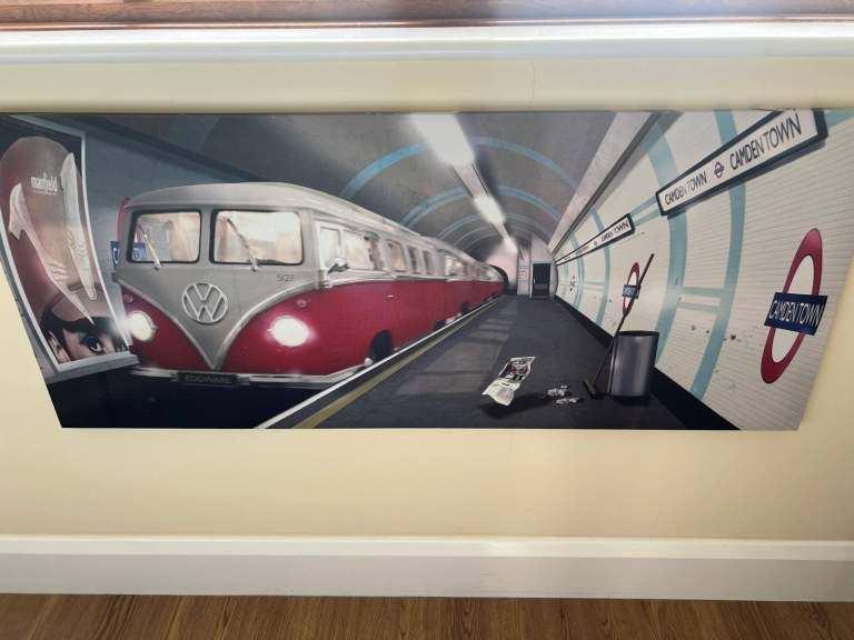 VW Camper Van Underground Canvas Wall Art
