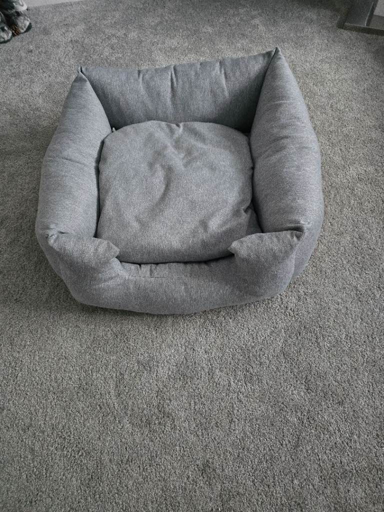 Grey Heavy Dog Bed with removable cushion