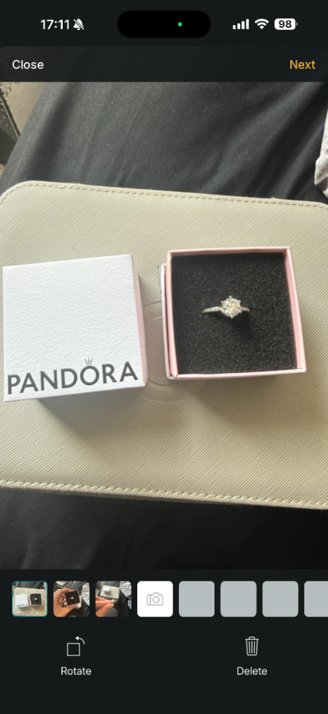 Pandora Clear Sparkling Crown Solitaire Ring
