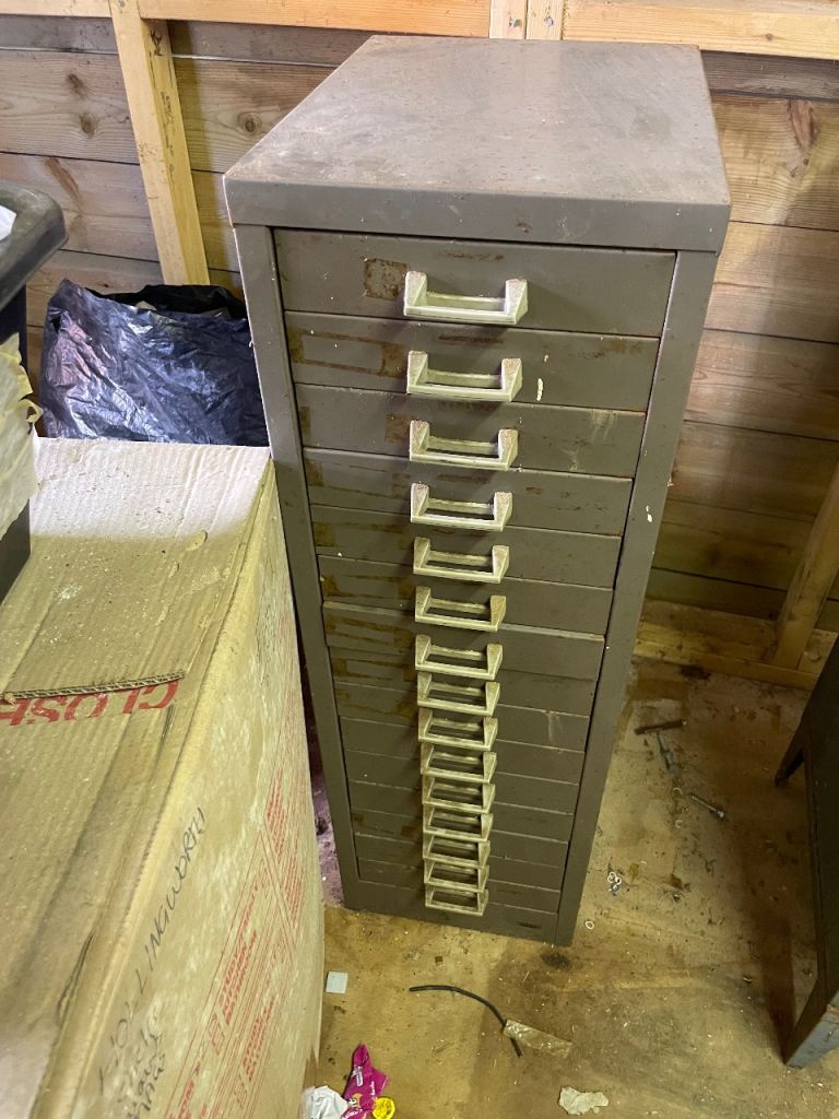 Metal Chest of Drawers - Grey, Fair Condition