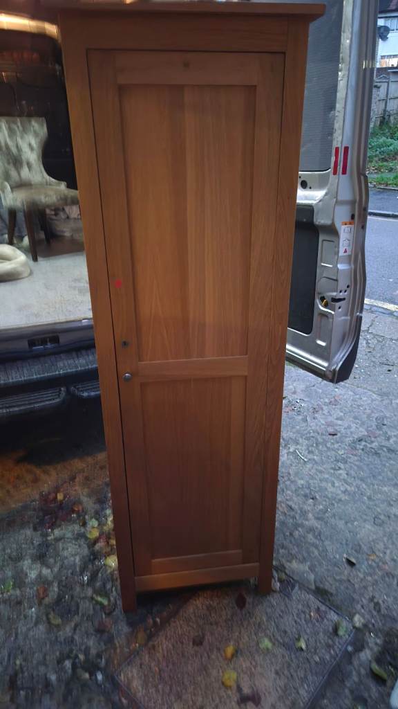 Tall Slim oak wardrobe