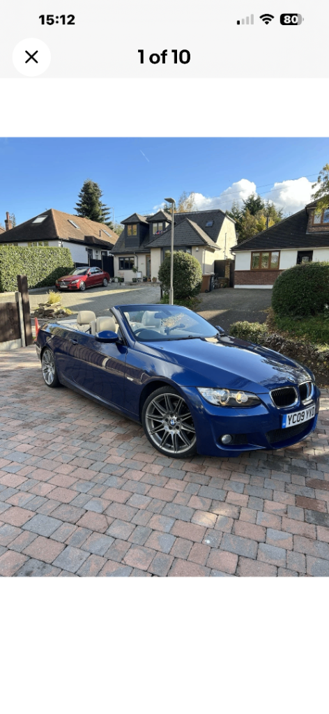 BMW 320D M SPORT CONVERTIBLE 66000 MILES 
