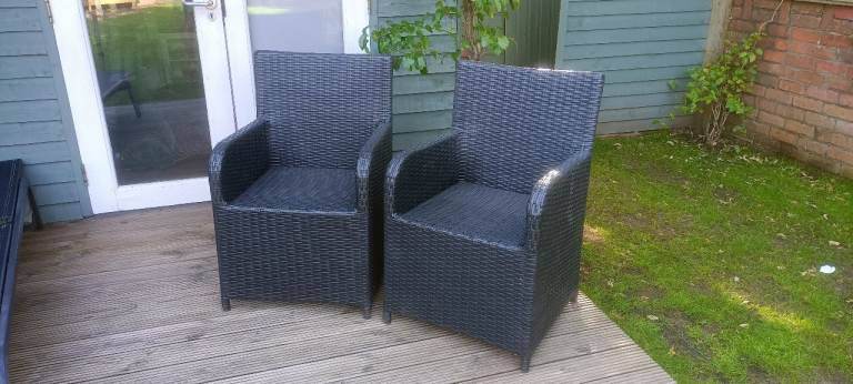 Dark grey weave outdoor chairs