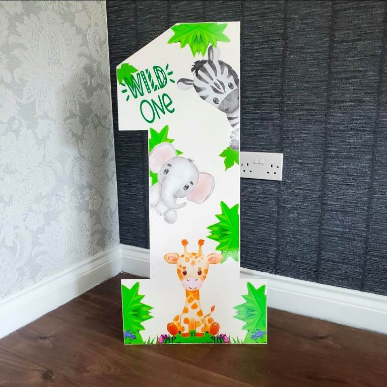 Solid 3ft Wild One first birthday cutout
