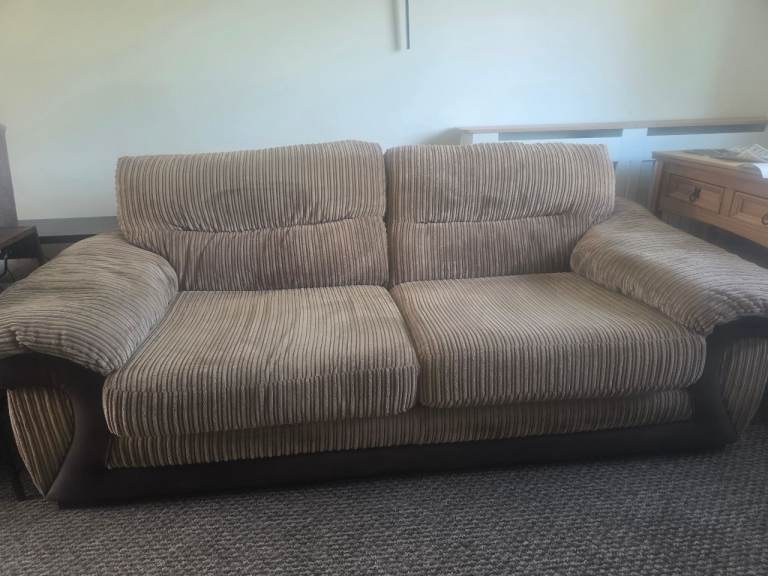 3+2 large cord sofas 