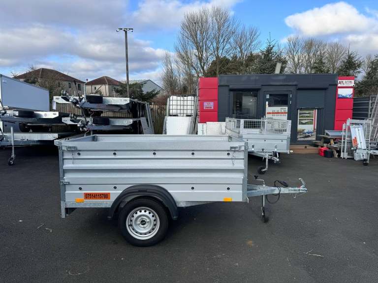 BRAND NEW 6FT X 4FT SINGLE AXLE DOUBLE BROADSIDE TRAILER 750KG
