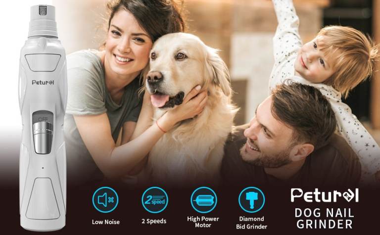 Cordless Dog Nail Grinder / Pet Nail Trimmer - 2 Speed Rechargeable – Low Noise Grooming