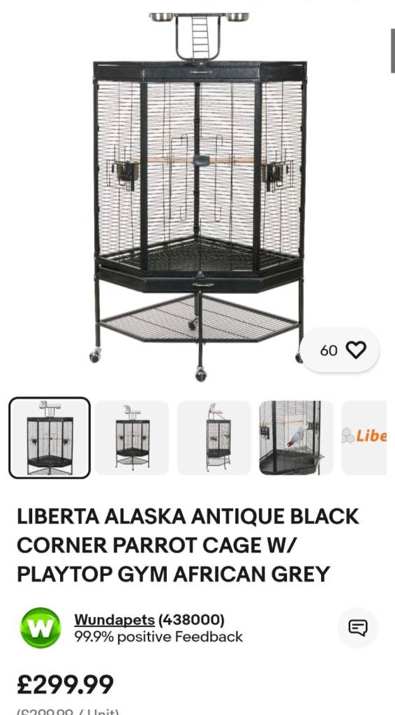 Bird cage - Liberta Alaska corner bird cage with play top