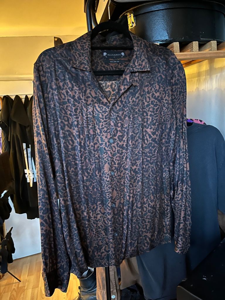 All Saints 'Halftone' Shirt Long Sleeve Mens Small Relaxed Fit Casual Shirt