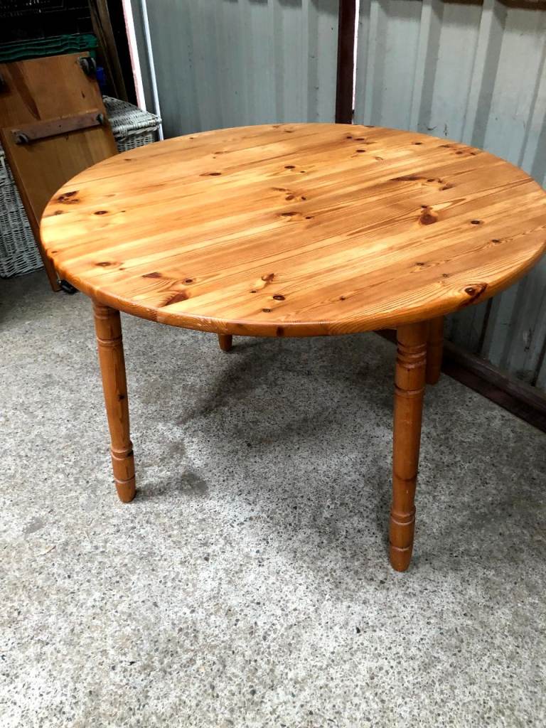 Solid Pine Round Dining Table - Rustic Look