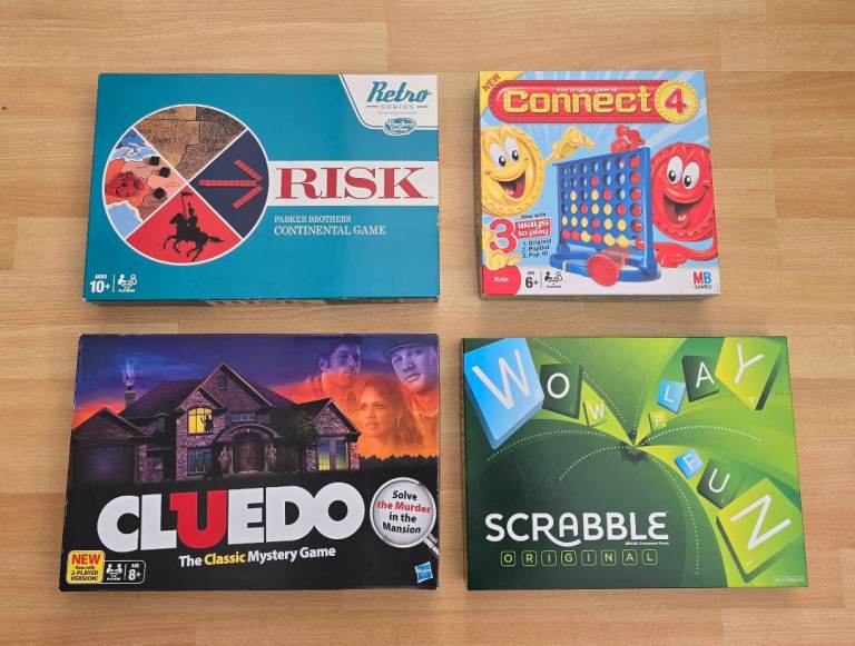 SOLD SOLD 2 Board Games Left, in Excellent Condition, Risk, Cluedo, Scrabble & Connect 4