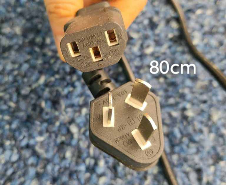 power cable of 80cm Type I plug to IEC C13 connector