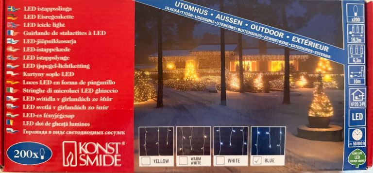 Konst Smide Blue Fairy Lights Plug-inUltra Bright LED Christmas Xmas Light 200