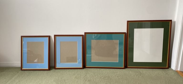Teak wooden picture frames - set of 4