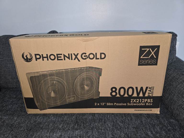 Phoenix Gold ZX212PBS- Slim Passive Subwoofer Box 1000W Max Power
