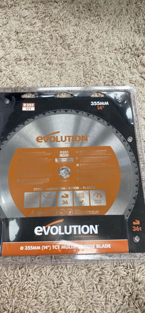 Evolution R355 TCT 14” 355mm Chop Saw Blade. New
