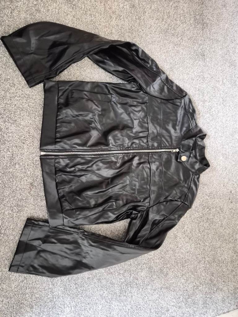SHEIN Black Faux Leather Jacket - Size XS