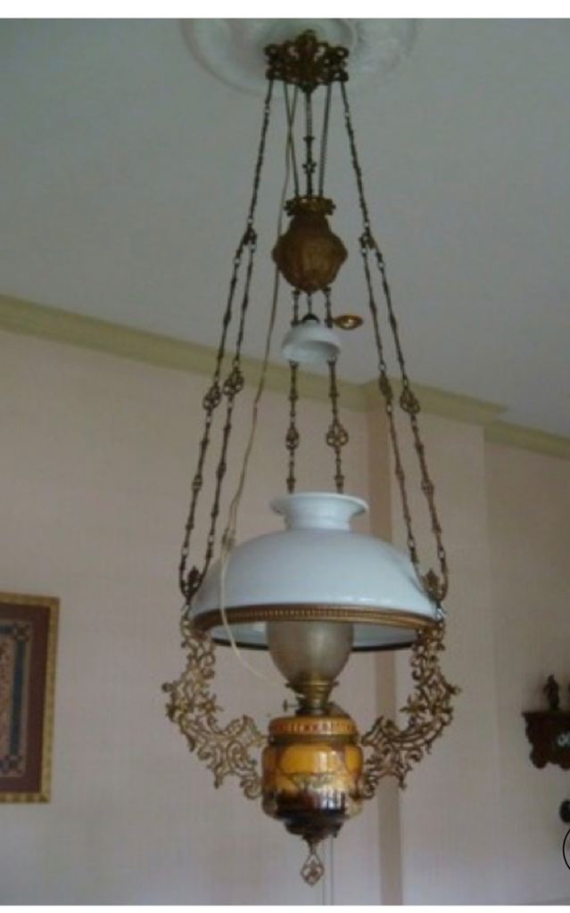 Antique ceiling oil lamp 