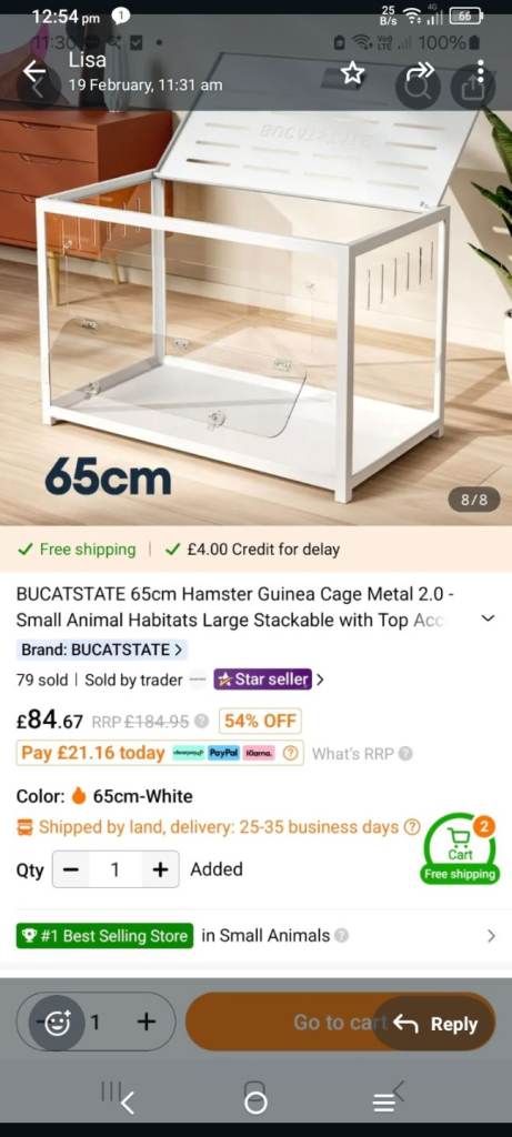 Bucastate hamster cages 