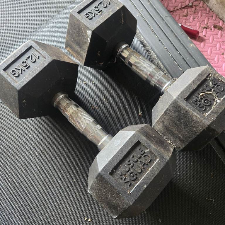 image for 12.5kg Hex dumbells 
