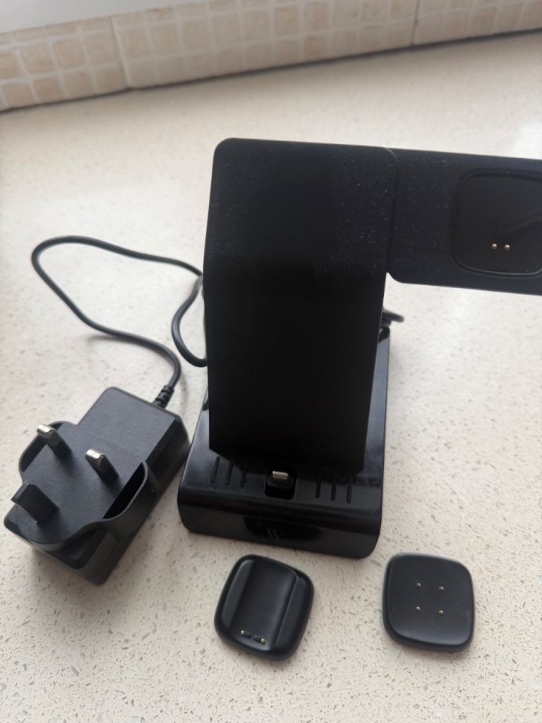 Black Mobile Phone Charging Dock with UK Plug