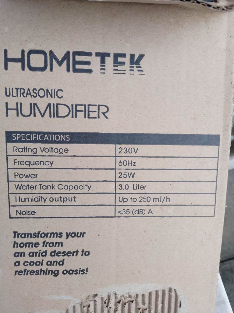 hometek ultrasonic humidifier