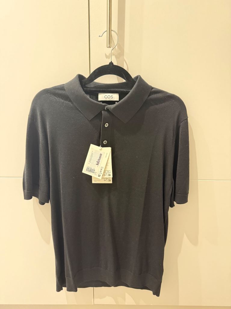 COS Men's Knitted Polo Shirt - Black, Size M, Brand New
